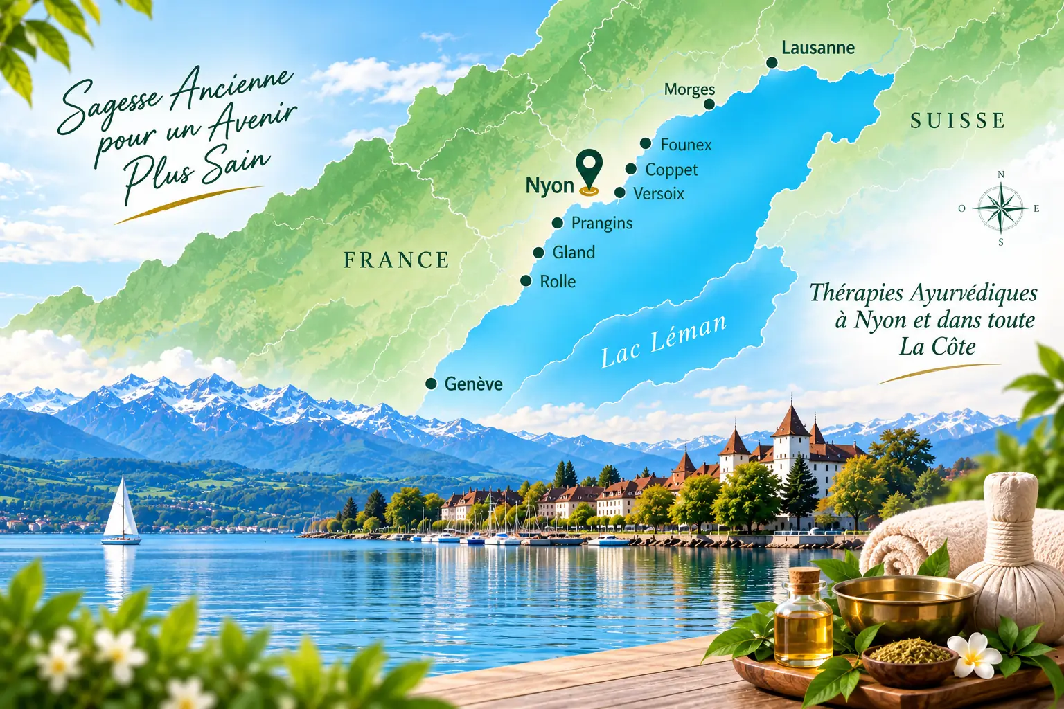 Map Nyon Lac Léman